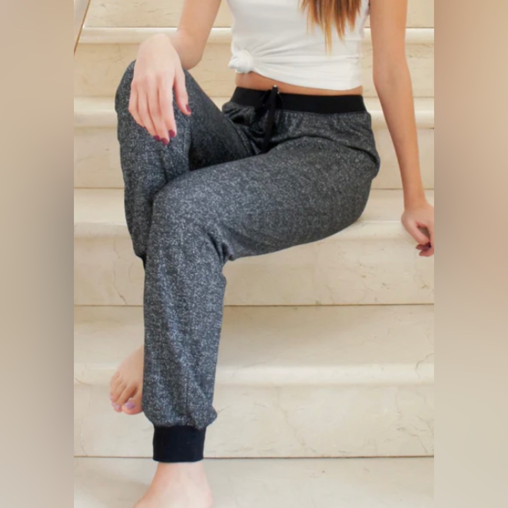 JUSTICE grey joggers with black waist and ankle band! Size 18 youth.